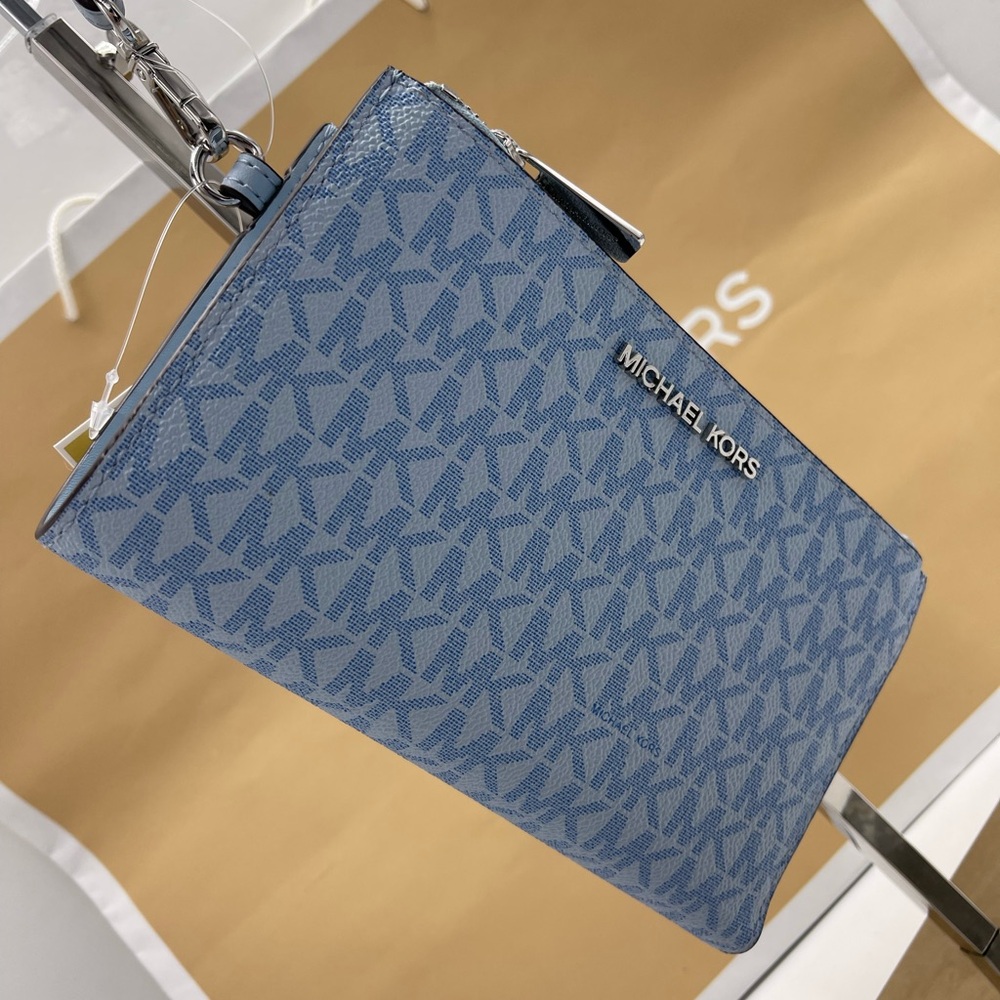 MICHAEL KORS JST Lg Double Zip Signature Logo Wristlet Wallet
Pale Ocean 
NWT - Picture 5 of 16
